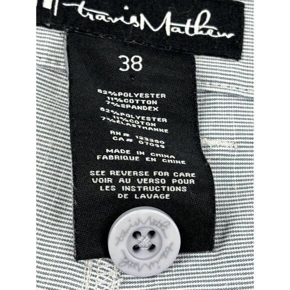 Travis Mathew Striped Golf Shorts Men's 38 Light Grey Gray Performance Chino - Picture 3 of 9